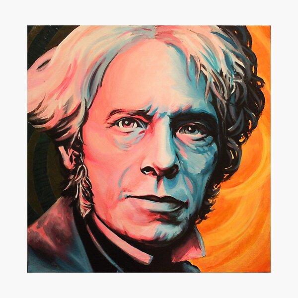 Item preview, "Magnetic Moment" Portrait of Michael Faraday designed and sold by curvedcanvas.
