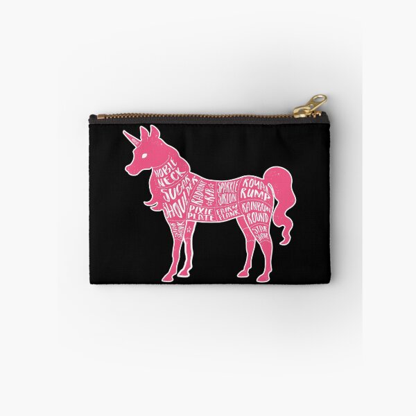 Item preview, Pink Unicorn on Black - Fantasy Butcher - Cuts of Meat designed and sold by AliceQuinn.