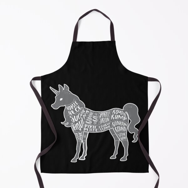 Artikelvorschau, Unicorn - Fantasy Butcher Fleischstücke - Grau auf Schwarz entworfen und verkauft von AliceQuinn.