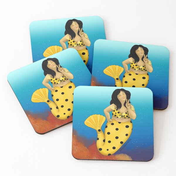 Item preview, Yellow Boxfish Mermaid designed and sold by dinosaurceress.