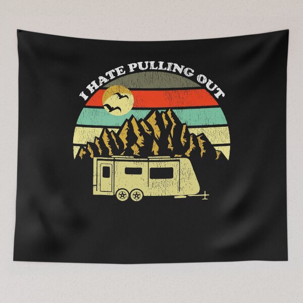 Item preview, Retro Vintage Mountains RV Camping I Hate Pulling Out T-Shirt designed and sold by Lukifo-Accel.