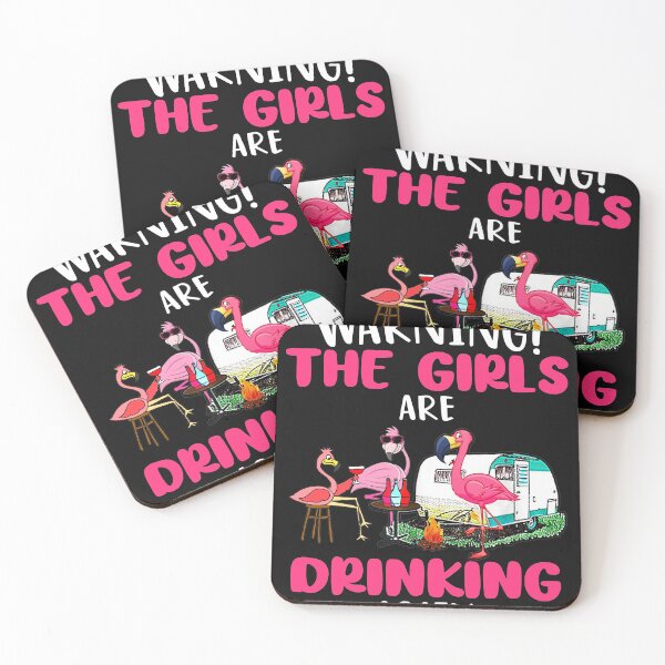 Item preview, Flamingo warning the girls are drinking again shirt designed and sold by Lukifo-Accel.