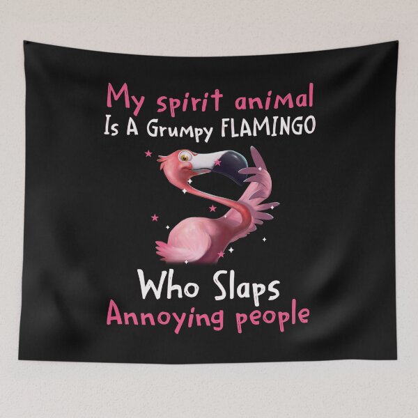 Item preview, My spirit animal is a grumpy flamingo who slaps annoying people shirt designed and sold by Lukifo-Accel.