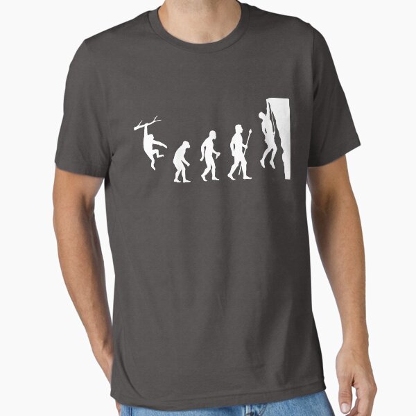 Aperçu de l'œuvre T-shirt drôle d'évolution d'escalade créée et vendue par BeyondEvolved.