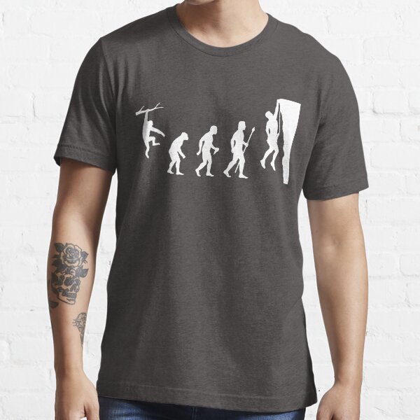 Aperçu de l'œuvre T-shirt drôle d'évolution d'escalade créée et vendue par BeyondEvolved.