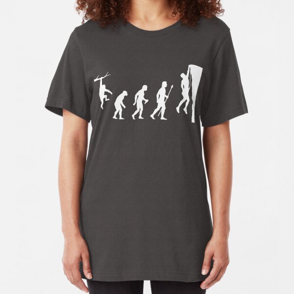 Funny Rock Climbing Evolution T Shirt Slim Fit T-Shirt
