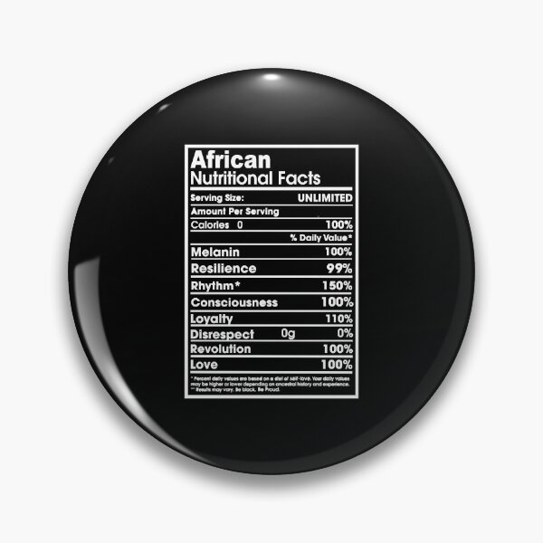 Item preview, African nutritional facts designed and sold by HumbleShirt.