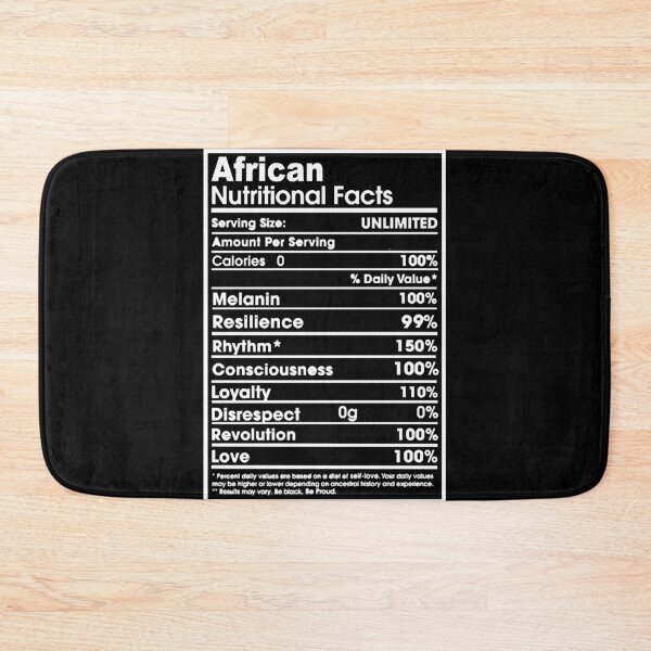 Item preview, African nutritional facts designed and sold by HumbleShirt.