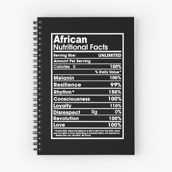 Item preview, African nutritional facts designed and sold by HumbleShirt.