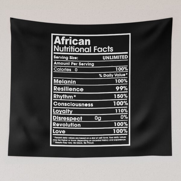 Item preview, African nutritional facts designed and sold by HumbleShirt.