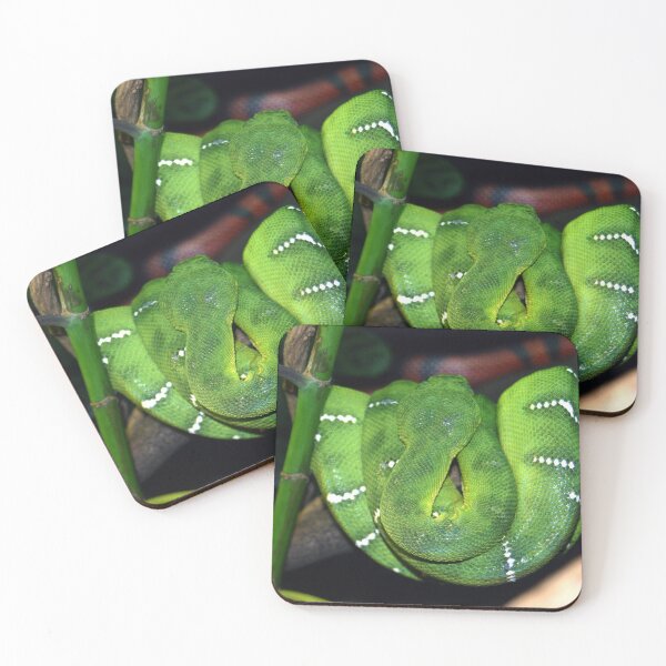 Item preview, "Serpentine Majesty: Green Jungle Python Coiled designed and sold by Paul Yeatman.