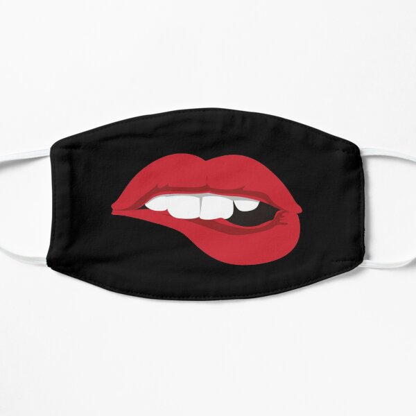 Lip Biting Hat Emoji Face Masks | Redbubble