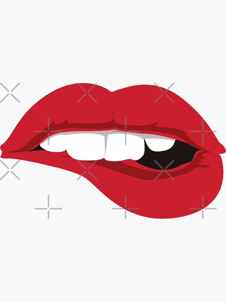 "Biting Lip Emoji " Sticker by fomodesigns | Redbubble