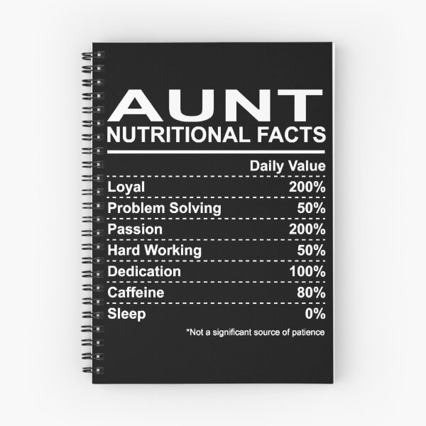 Item preview, Aunt Nutritional Facts designed and sold by HumbleShirt.
