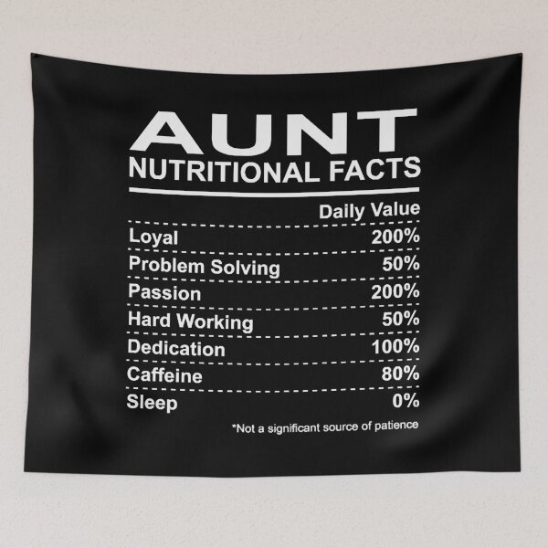 Item preview, Aunt Nutritional Facts designed and sold by HumbleShirt.