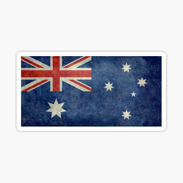 Flag of Australia, grungy retro textured version Sticker