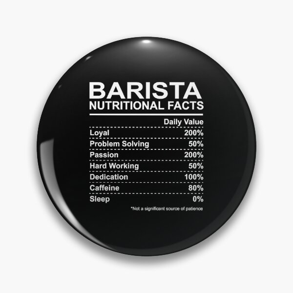 Item preview, Barista Nutritional Facts designed and sold by HumbleShirt.