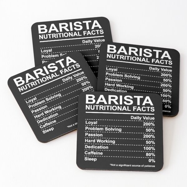 Item preview, Barista Nutritional Facts designed and sold by HumbleShirt.