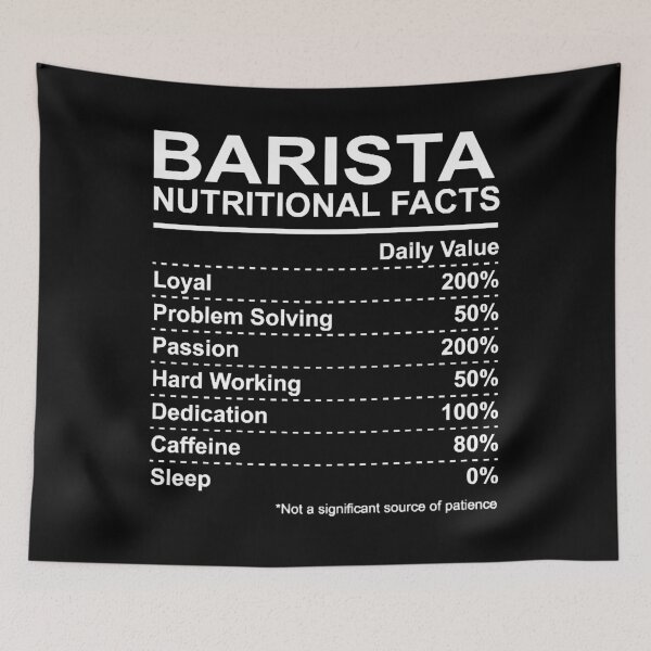 Item preview, Barista Nutritional Facts designed and sold by HumbleShirt.