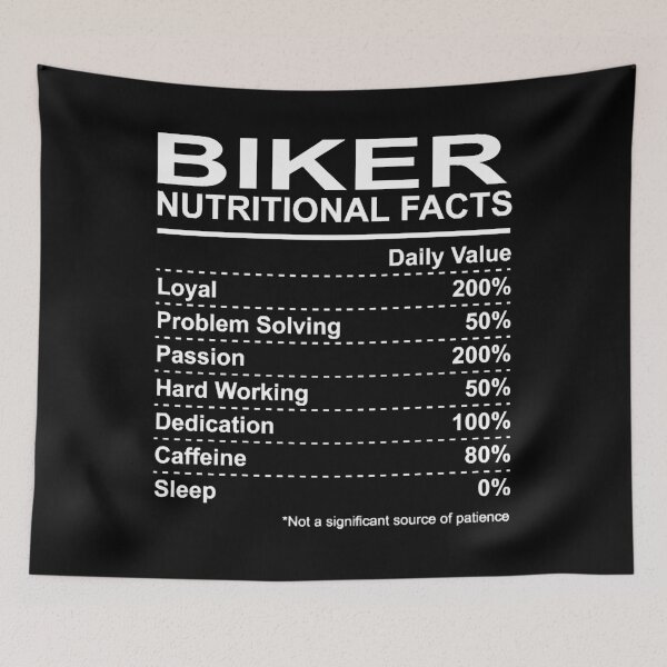 Item preview, Biker Nutritional Facts designed and sold by HumbleShirt.