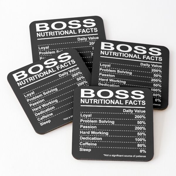 Item preview, Boss Nutritional Facts designed and sold by HumbleShirt.