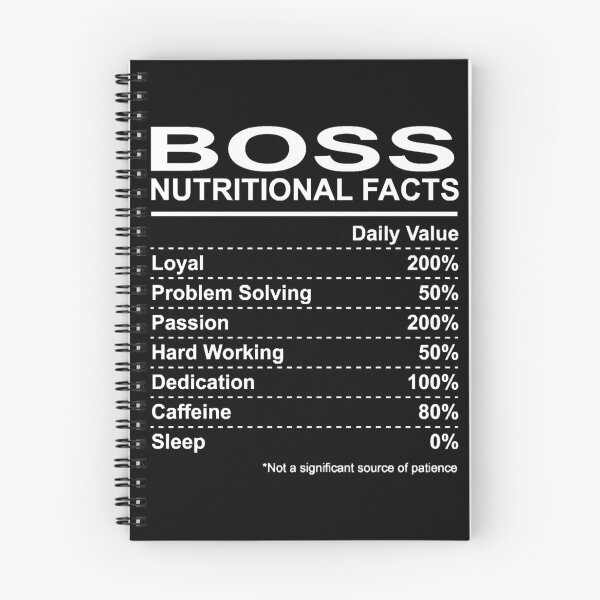 Item preview, Boss Nutritional Facts designed and sold by HumbleShirt.