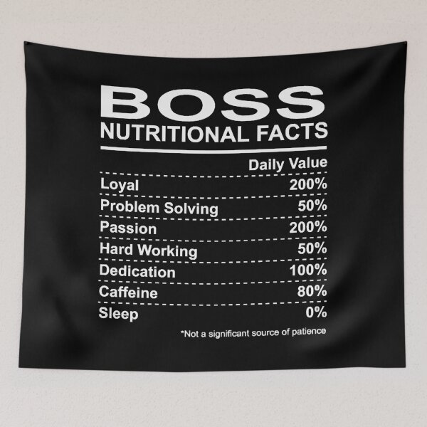Item preview, Boss Nutritional Facts designed and sold by HumbleShirt.