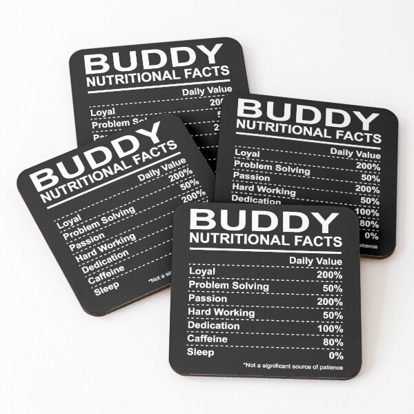 Item preview, Buddy Nutritional Facts designed and sold by HumbleShirt.