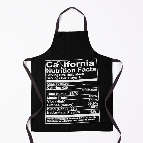 Artikelvorschau, Cali Nutrition Facts entworfen und verkauft von HumbleShirt.