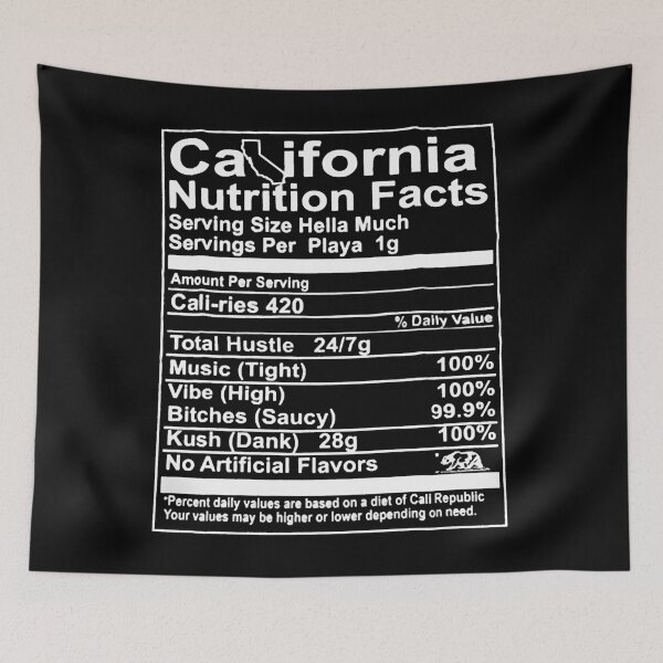 Item preview, Cali Nutritional Facts designed and sold by HumbleShirt.