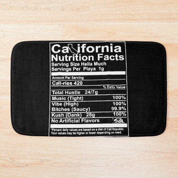 Item preview, Cali Nutritional Facts designed and sold by HumbleShirt.