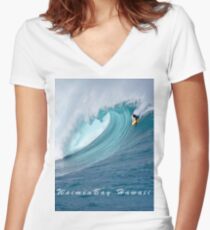 Waimea Bodyboarder T-Shirt Women's Fitted V-Neck T-Shirt