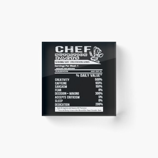 Item preview, Chef Nutritional Facts designed and sold by HumbleShirt.