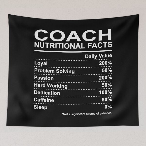 Item preview, Coach Nutritional Facts designed and sold by HumbleShirt.