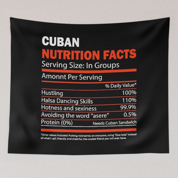 Item preview, Cuban Nutrition Facts designed and sold by HumbleShirt.