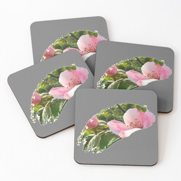 Item preview, Quince blossom paint stroke on grey designed and sold by orangerinka.