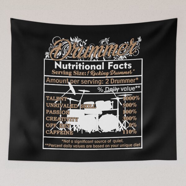 Item preview, Drummer Shirt - Drummer Nutritional Facts designed and sold by HumbleShirt.