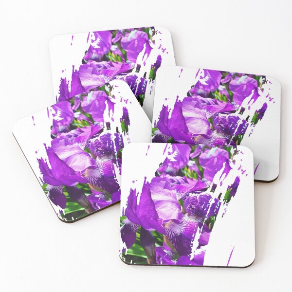 Item preview, Iris garden paint brush stroke abstract print designed and sold by orangerinka.