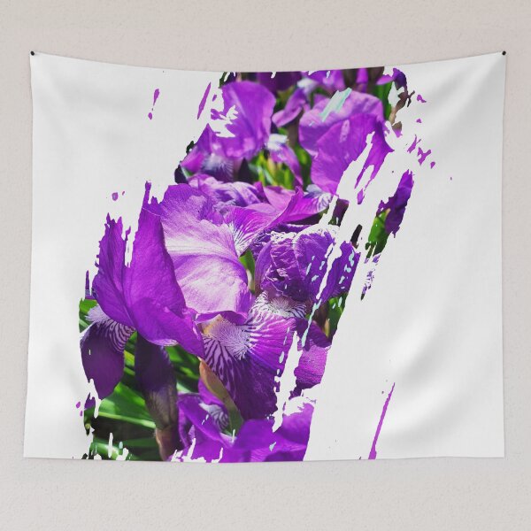Item preview, Iris garden paint brush stroke abstract print designed and sold by orangerinka.