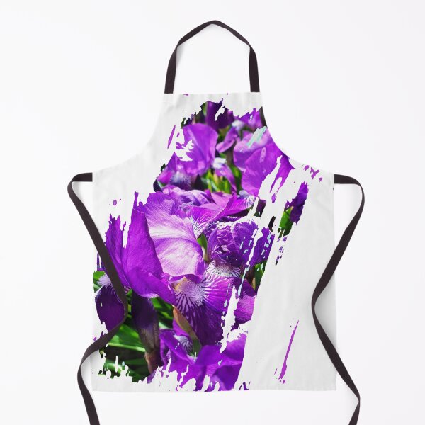 Item preview, Iris garden paint brush stroke abstract print designed and sold by orangerinka.