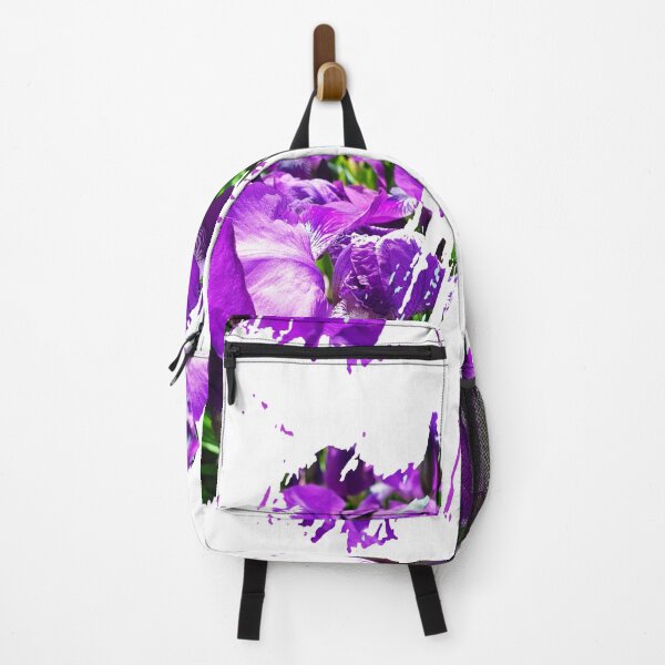 Item preview, Iris garden paint brush stroke abstract print designed and sold by orangerinka.