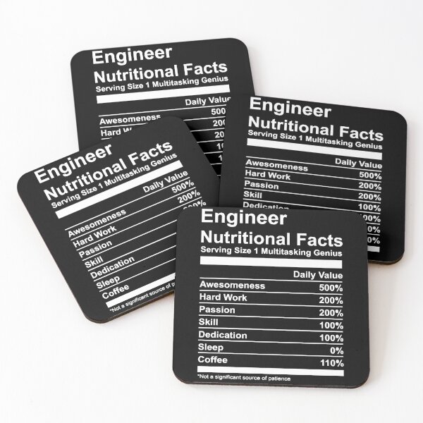 Item preview, Nutritional Facts of Engineer designed and sold by HumbleShirt.