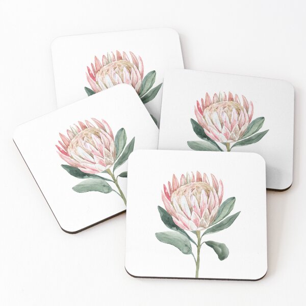 Item preview, Watercolour Protea Flower with Pink Petals, Botanical Lotus Petal Pattern  designed and sold by Sohee Jin.