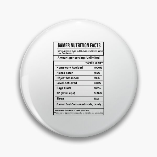 Item preview, Simple Gamer Nutrition Facts designed and sold by HumbleShirt.