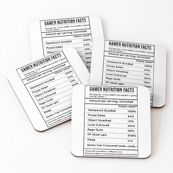 Item preview, Simple Gamer Nutrition Facts designed and sold by HumbleShirt.