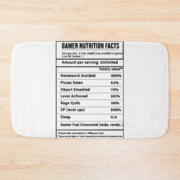 Item preview, Simple Gamer Nutrition Facts designed and sold by HumbleShirt.