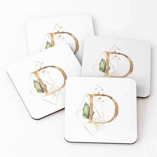 Item preview, Floral Geometric Polygon Monogram D designed and sold by junkydotcom.