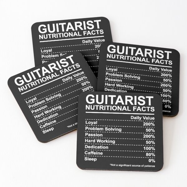 Item preview, Guitarist Nutritional Facts designed and sold by HumbleShirt.