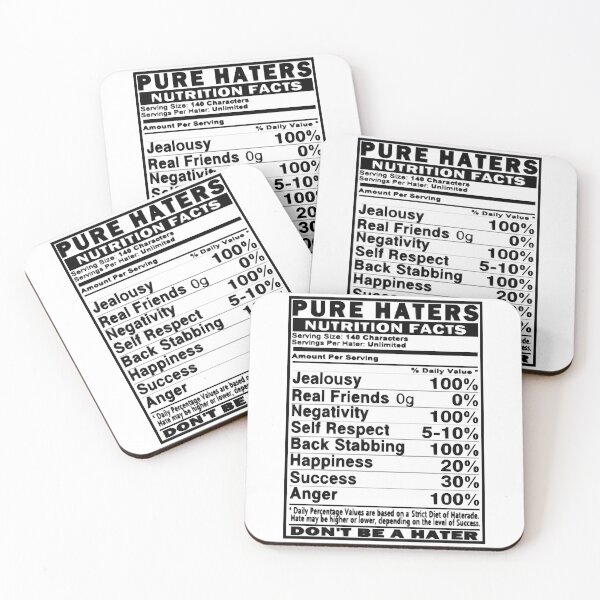 Item preview, Haters Nutrition Facts designed and sold by HumbleShirt.