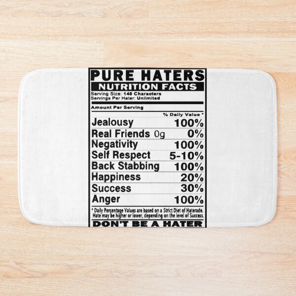 Item preview, Haters Nutrition Facts designed and sold by HumbleShirt.